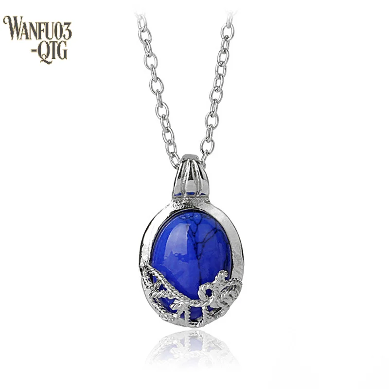 Hot Sale Film The Vampire Diaries Katherine Fashion Anti-sunlight Lapis Lazuli Pendant Necklace