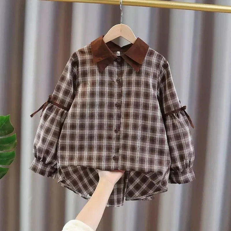 

2026 New Girls' Long Sleeve Stylish T Shirt Spring Autumn Kids' Base Layer Layering Shirt Autumn Wear Trendy