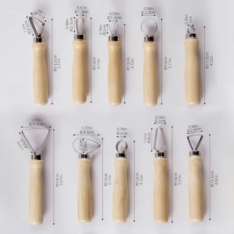 Pottery Tools Manual Single-Head Repair Round 10-Piece Stainless Steel Sharpening Knife Big Head Knife