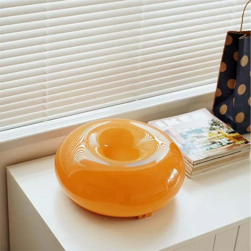 

Donut Glas Wandleuchte Orange USB Stecker für Wohnzimmer Nachttisch Studie Tisch Büro LED Ambient mit Touch Schalter dreifarbige