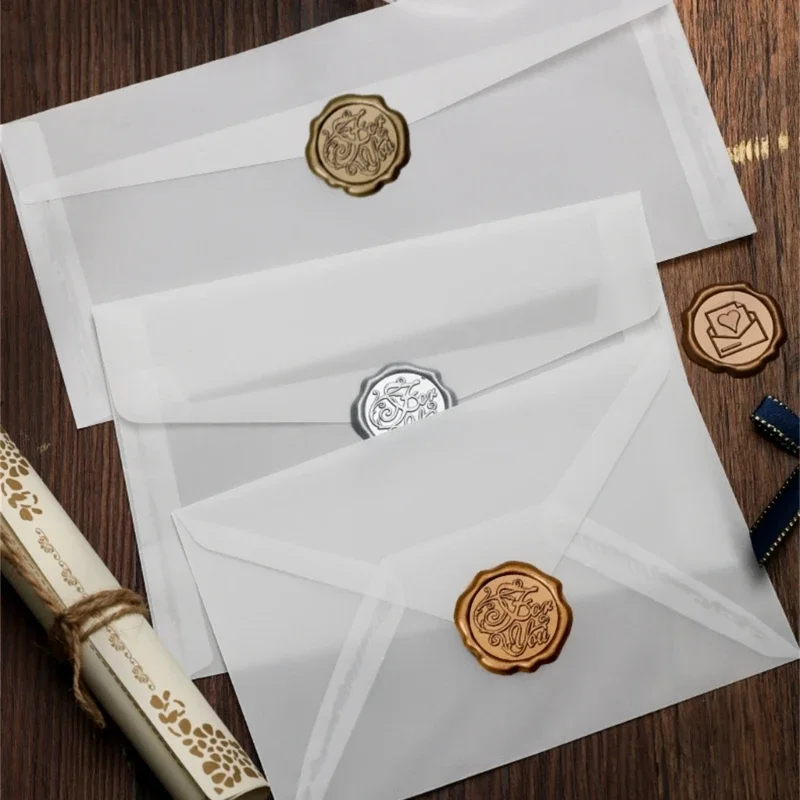 20 Pcs Translucent Envelopes Invitation Envelopes Blank White Envelope for Wedding Greeting Parties Card Letters Photos