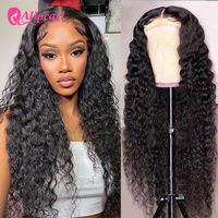 AliPearl Hair Deep Wave 4x4 Closure Wig Peruvian Hair Lace Closure Wig For Black Women  Lace Front Human Hair Wigs Curly