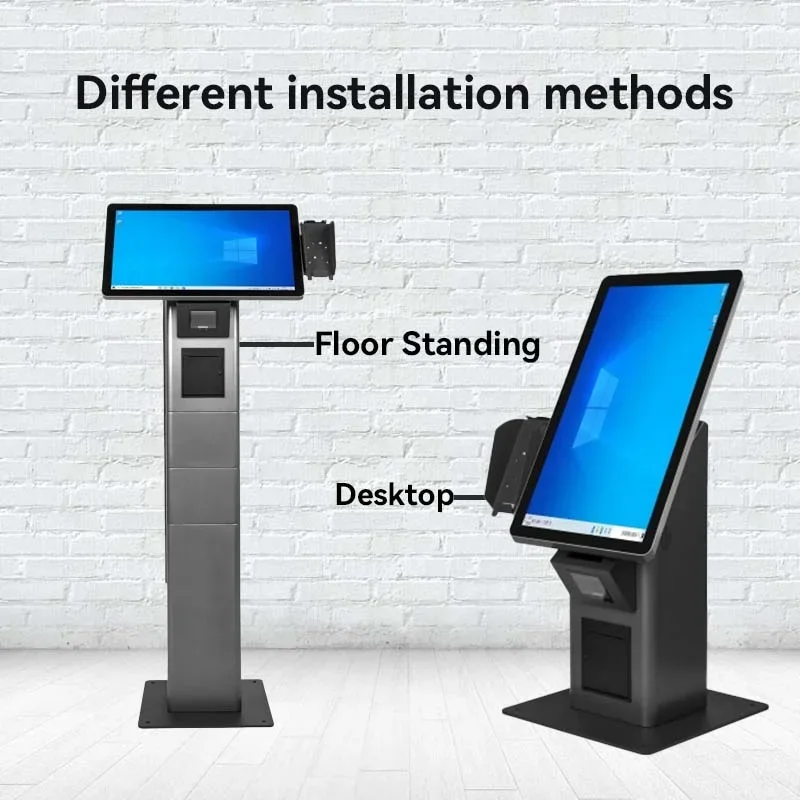 AonPos Desktop&Vending 32 inch Touch Screen Kiosk Smart Self Serve Kiosk Outdoor Digital Ordering Kiosk With Printer Scanner