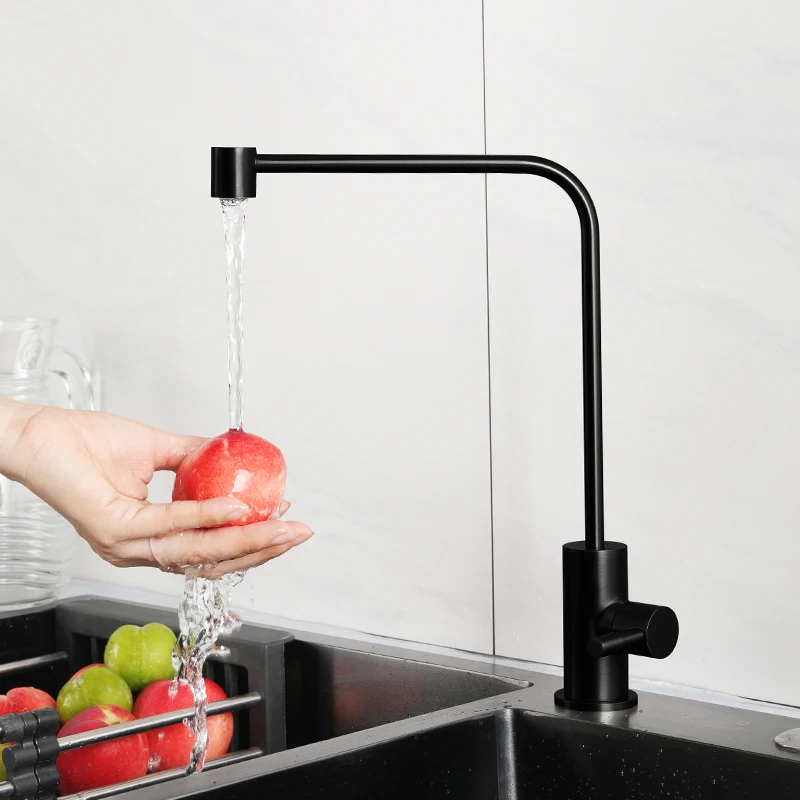 Filter Kitchen Faucets Direct Function Drinking Water Single Cold Handle Brass Pure Sink Mixer Tap 360° Rotate