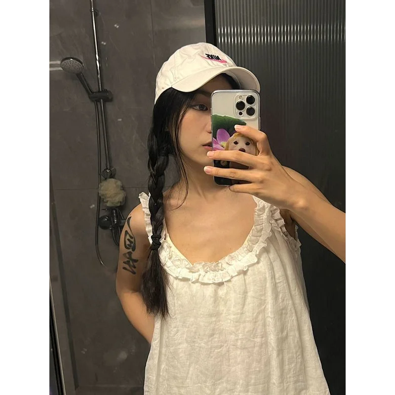 

Летняя милая женская одежда на бретельках Sp Dr, новая белая домашняя одежда Dr, юбка, ночная рубашка для девочек, полиэстер ort Svel