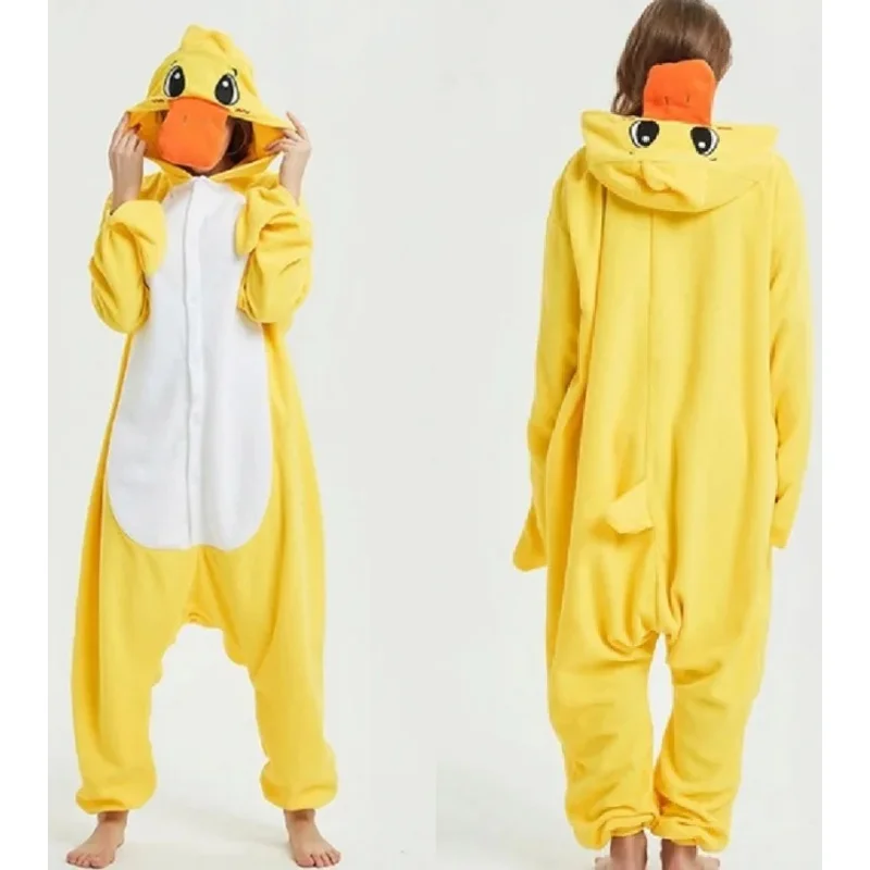 Cos72 الكبار Kigurumi بطة صفراء نيسيي الكرتون بيجامة من الصوف الحيوان هالوين زي حفلة حللا مقنعين بيجامة 72Cos #2