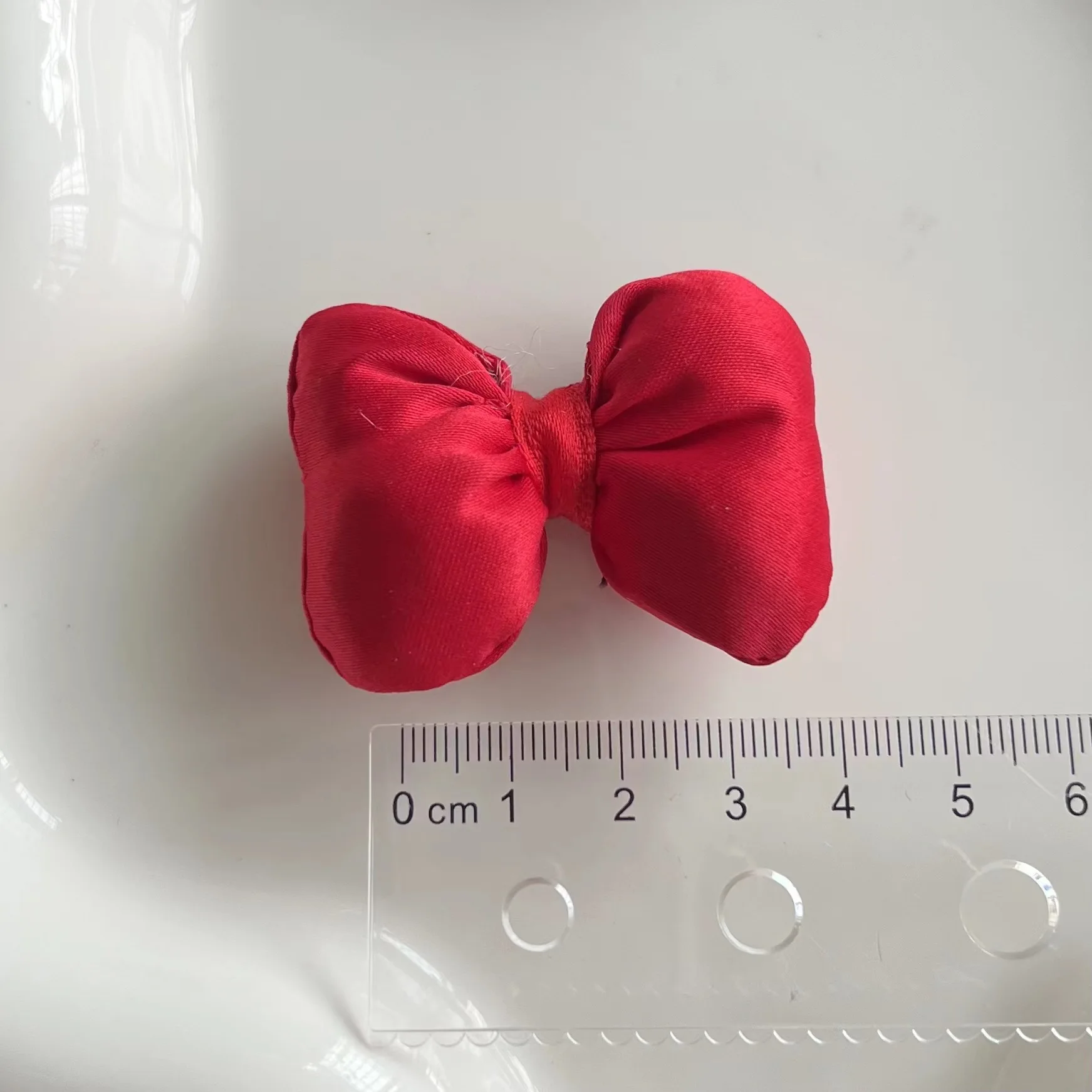 Mininstants Red Bow Series Cartoon Cloth Art Cabochons, Flatback DIY Crafts Material, Jewelry Making Charms, 2Pcs