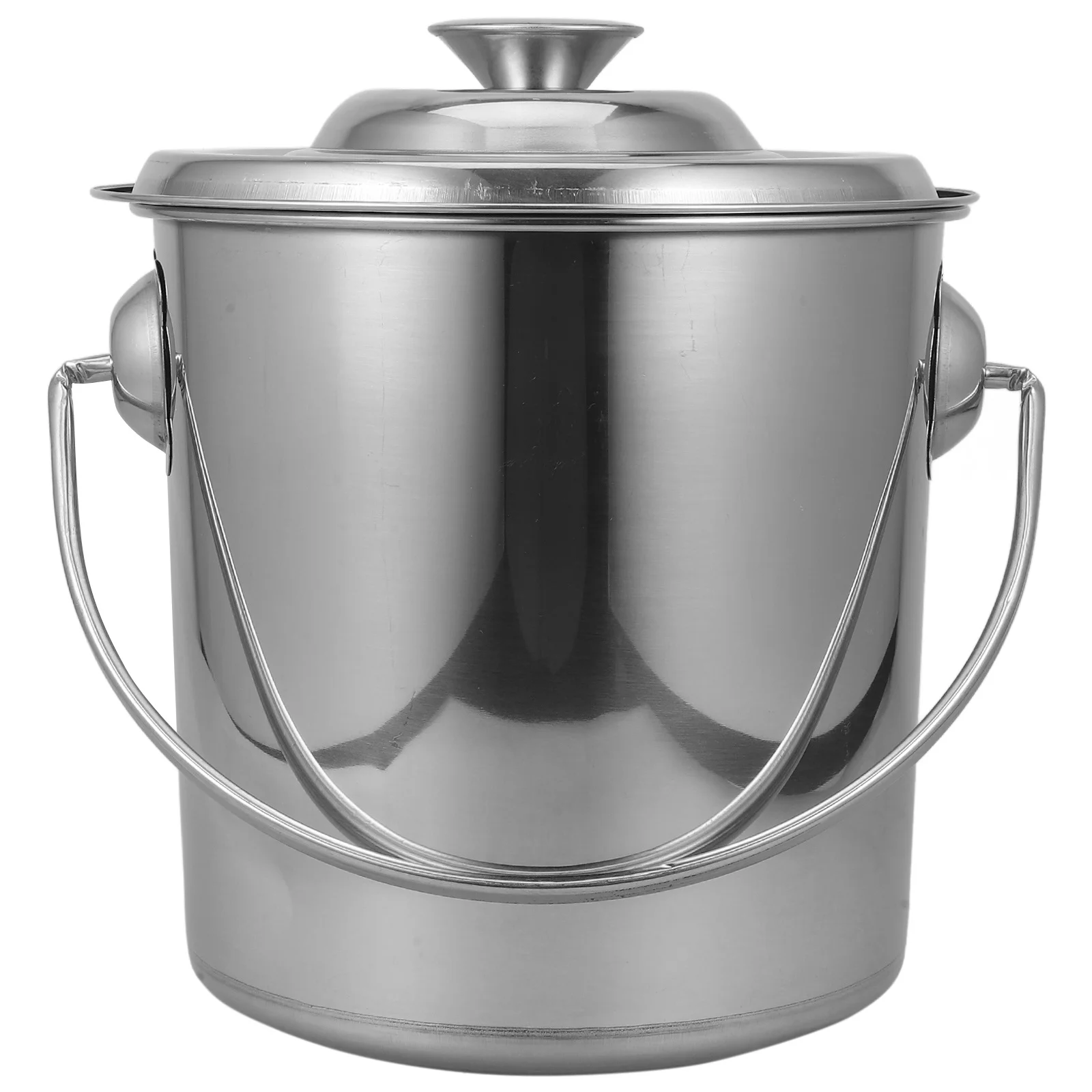 

Stainless Steel Bucket with Lid 5L Multipurpose Storage Container for Rice Water Kitchen Home Use Portable Metal Pail