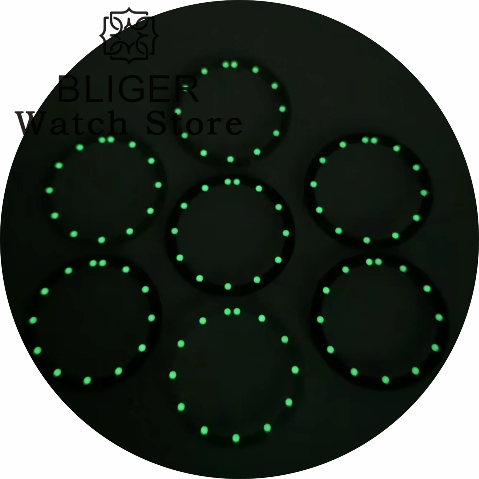 BLIGER 29mm*24.5mm Black White Blue Watch Dial Fits NH70 NH72 Movement Skeleton Hollow Dial Ring Luminous Watch Accessories Part