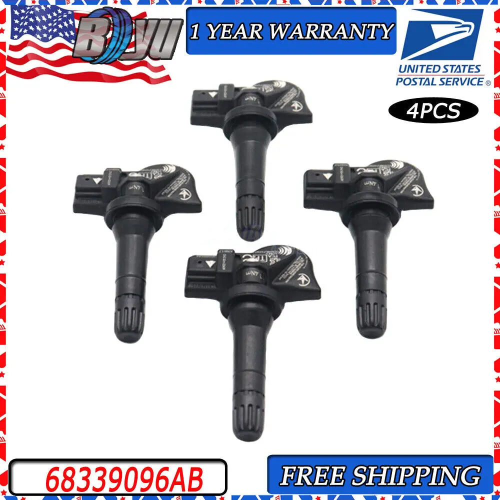 4PCS NEW 68339096AB Tire Pressure Sensor Monitoring System TPMS for Jeep Gladiator Grand Cherokee Wagoneer Wrangler Alfa 21-23