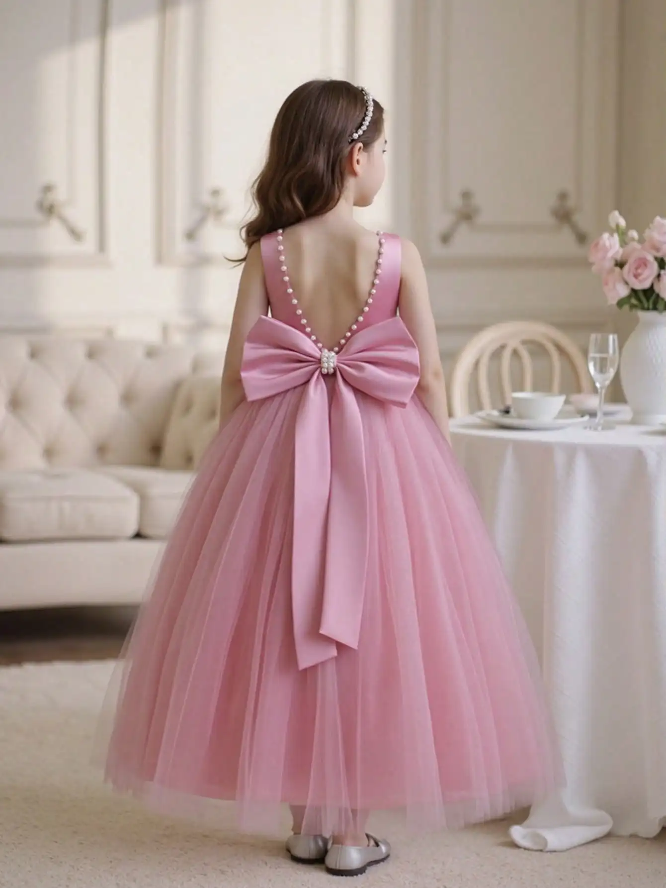 Girls' Birthday Party Princess Dress, Girls' Important Holiday Banquet Dress, Children's Piano Performance Dress, Flower Girl Wedding Dress