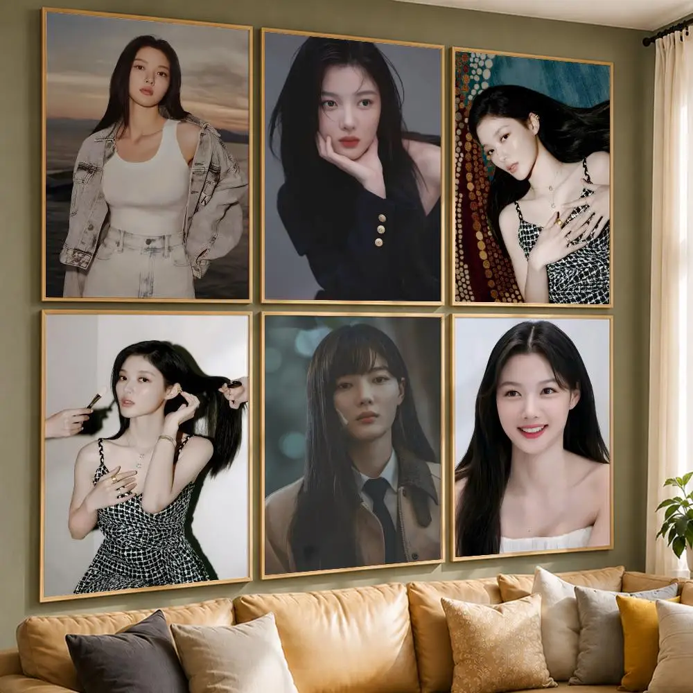 Famous Actress K-Kim You-jungS Poster Vintage Retro Anime Poster Stickers Peel and Stick Wall Art Home Decor