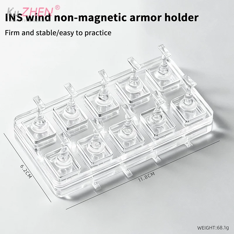 1/5/10 Raster Niet-magnetische nagelstandaard Monsternagels Display Nagellakhouder Nageltips Herbruikbare niet-magnetische nagelstandaard