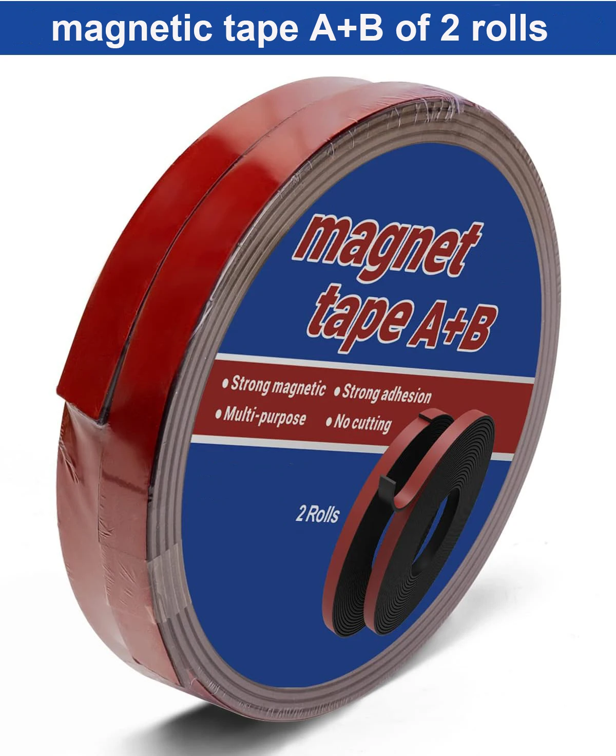 

11mm Wide, A+B Magnetic Tape, Magnetic Strips with Adhesive Backing-Magnetic Tape for Crafts, Self Adhesive Magnet Roll Side A+B