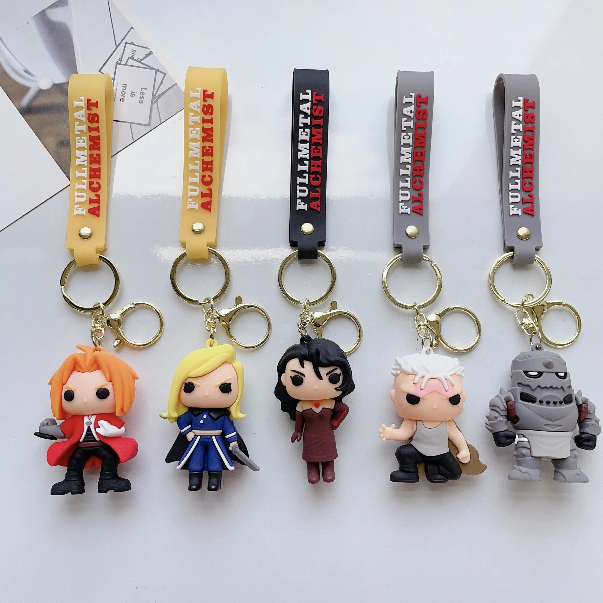 Cartoon Fullmetal Alchemist Doll Keychain Warrior Doll Backpack Pendant Car Keychain Children\'s Toy Party Gift