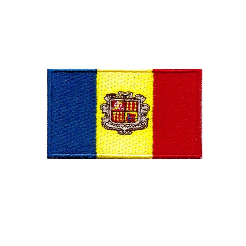 Andorra flag patch, ironing/sewing, adhesive backing, clothing hole decoration accessories