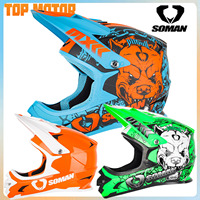 SOMAN Motorcycle Helmet Children Adult Riding Off Road Helmet Personalized Helmet Motocross Casco Motorbike Capacete CE Approved