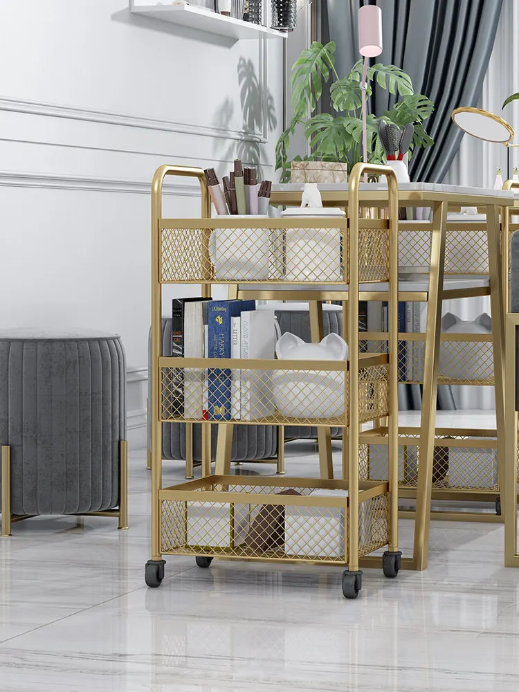 Beauty salon barber shop trolley nail art skin care special tool cart household multi-layer removable rack
