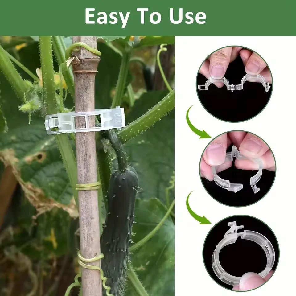 20Pcs Plant Support Clips,Snap-on Reusable Gardening Brackets for Vegetables and Other Climbing Plants Weatherproof Tool view 4