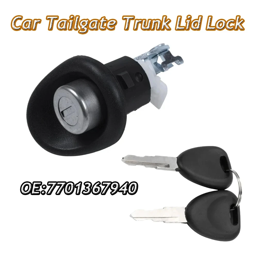 

​Car Tailgate Trunk Lid Lock Dual Key for DACIA Renault LOGAN SANDERO TWINGO Auto Rear Trunk Lid Lock Cylinder with Key