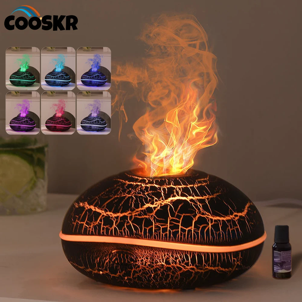 

Aroma Air Humidifier Colorful Simulation Flame Fragrance Diffuser USB Essential Oil Air Humidifier For Home Cool Mist Sprayer