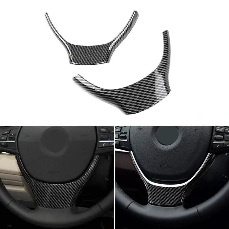 For BMW 5 7 Series F10 F11 F18 F01 F02 F04 5GT F07 2010-2017 Car Interior Accessories ABS Carbon Fiber Steering Wheel Cover Trim