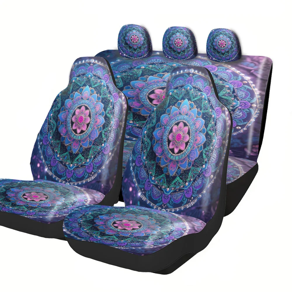Car Seat Covers - Halloween Christmas New Year Easter Lucky Gift For Friends Intricate Mandala Floral Pattern Circular Design Pr
