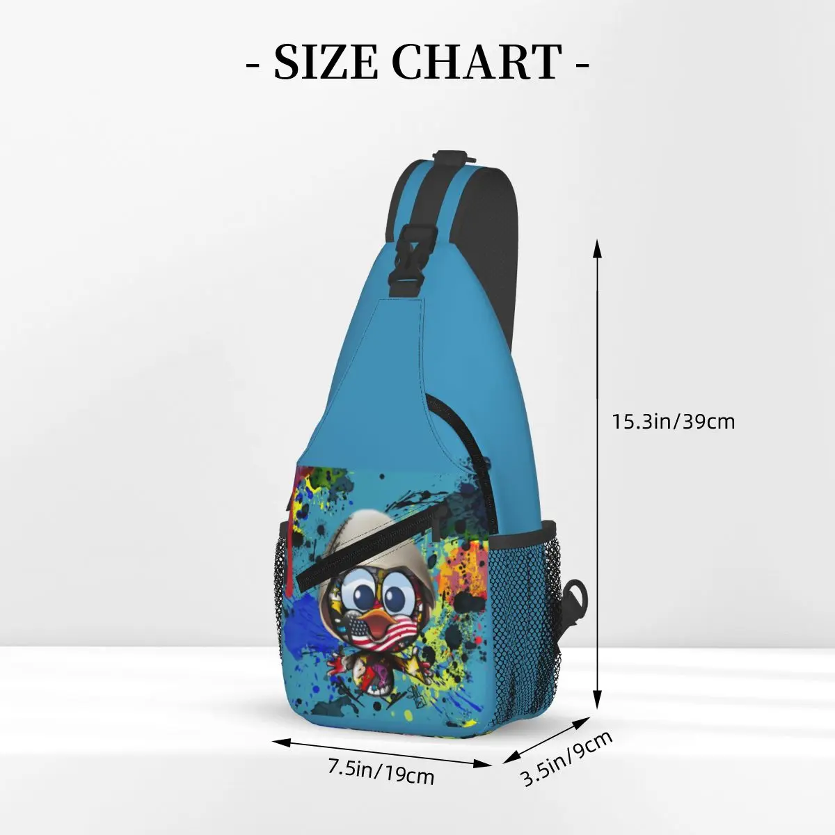 Custom Calimeros Comic Sling Crossbody Backpack for Women Men Waterproof Little Chicken Daypack Printing Shoulder Backpack