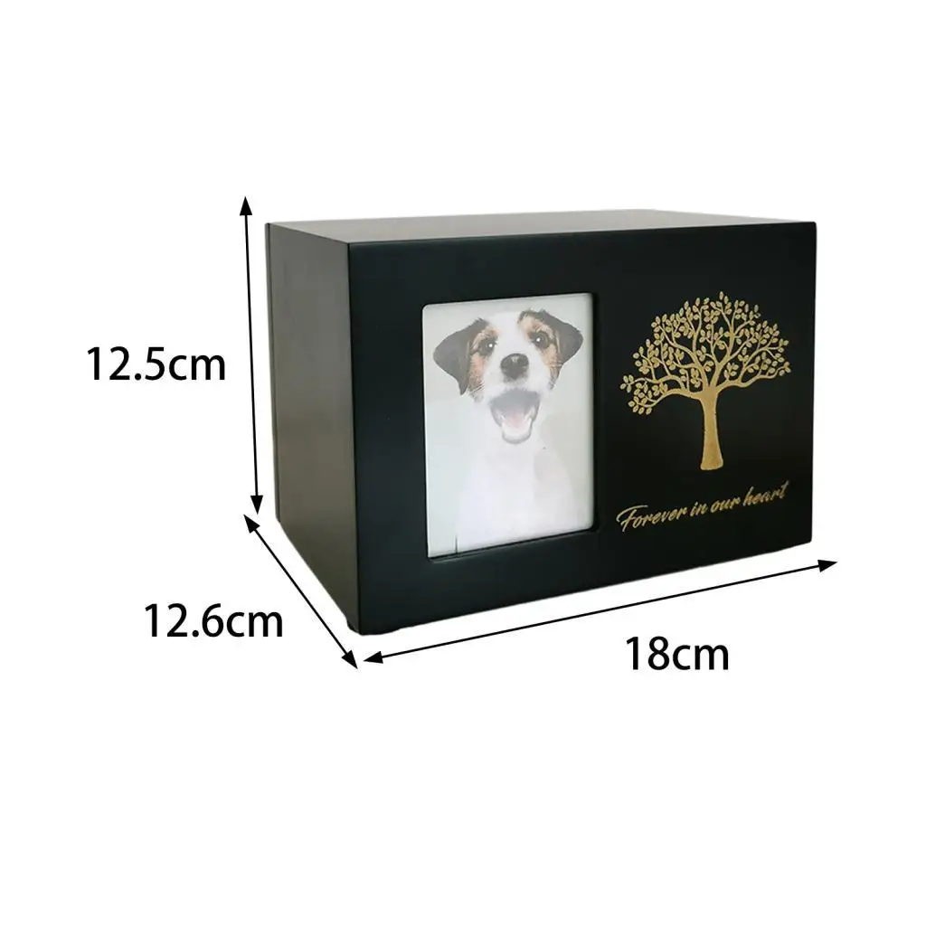 Cremation Urn for Dogs Funeral with Photo Frame Wood Cat Ashes Keepsake Box