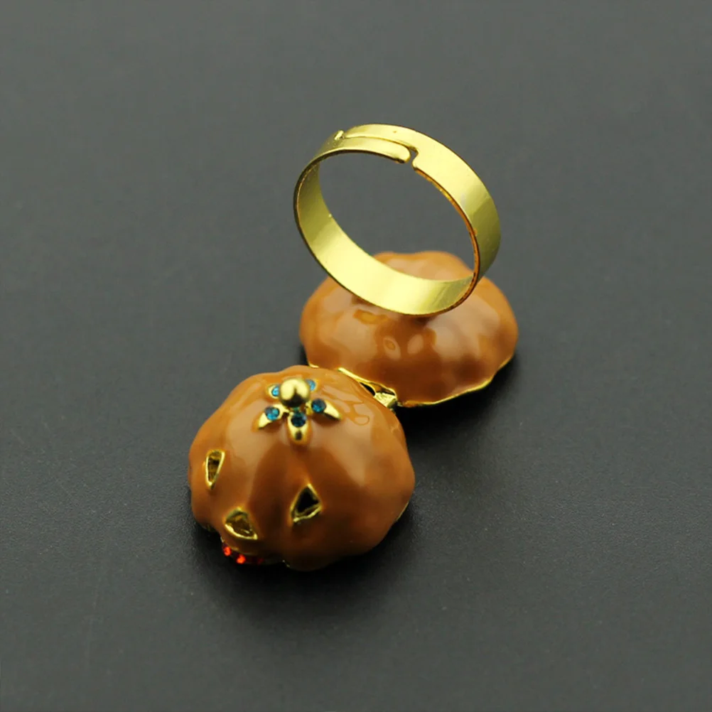 

Halloween Orange Pumpkin Rings Adjustable Rings Fashion Rings Halloween Party Supplies for Kids Adults Wear (Random Style)
