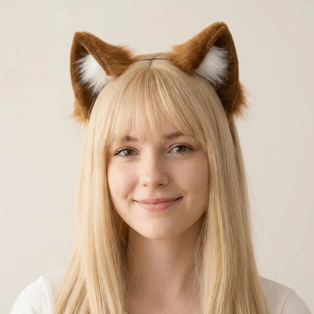 Party Costume Prop Animal Cat Ears Headband Artificial Furry Lolita Ears Headwear Gothic Reusable Gothic Headband Carnival