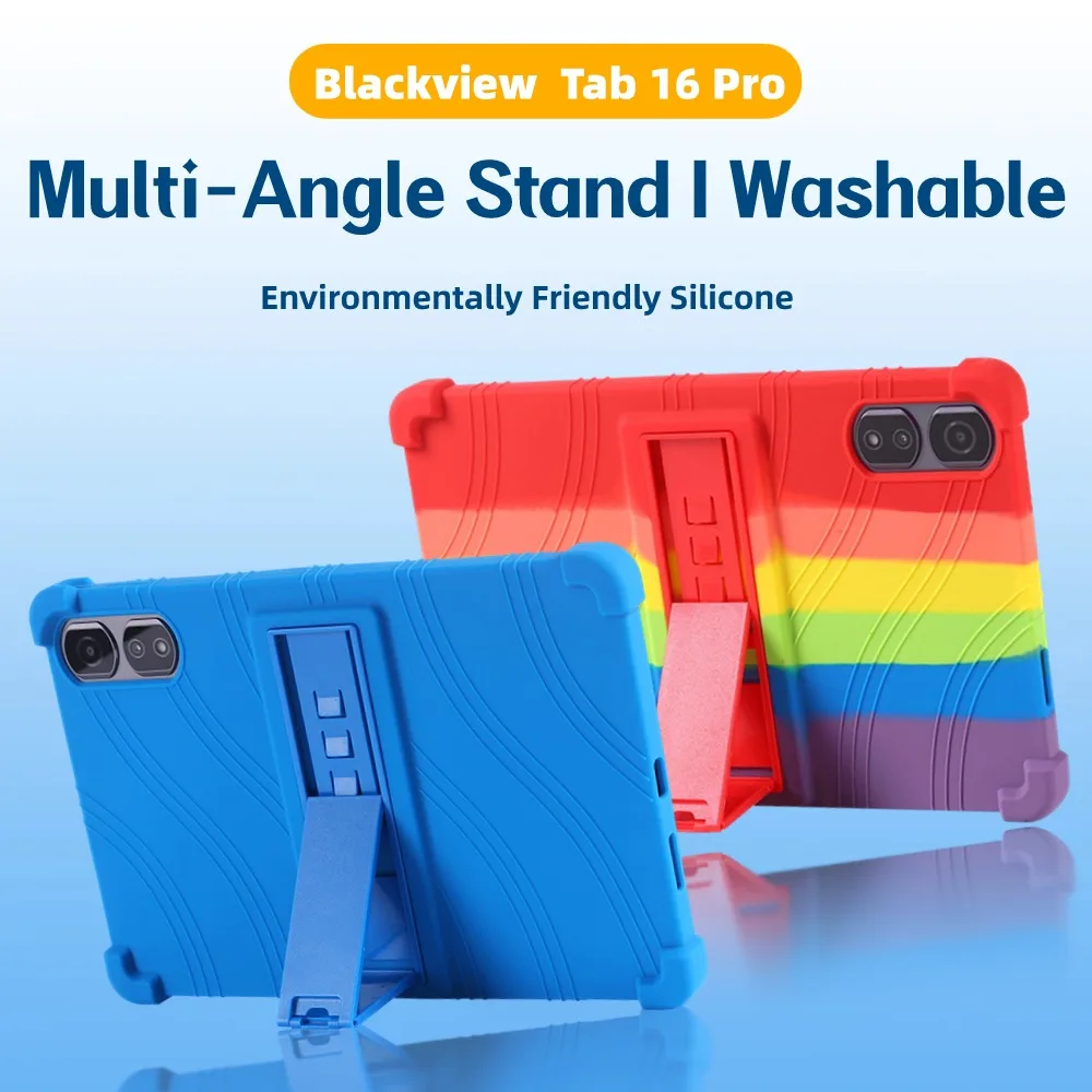 

Adjustable Stand Case for Blackview Tab 16 Pro 2024 11.0 inch Soft Silicone Tablet Cover Kids Safe Shockproof Protective Shell