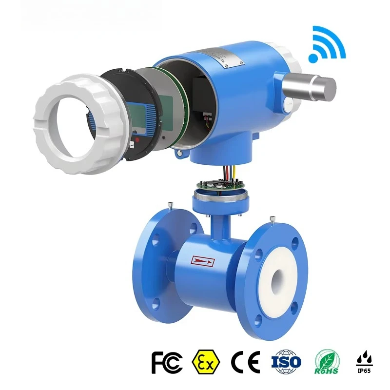 

Yunyi Industrial Wireless Integrated Magmeter PTFE Lining 316L Electrodes For Chemical Corrosive Liquid