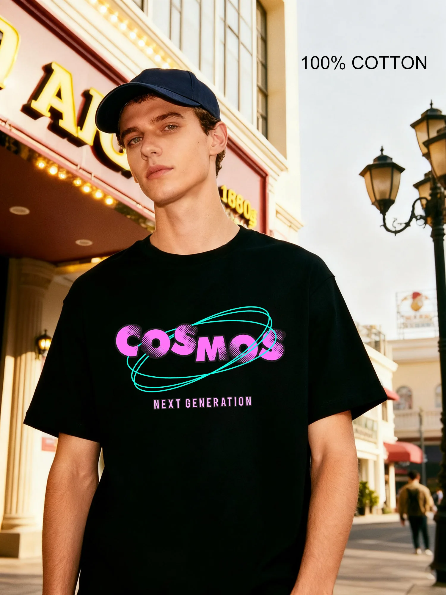 

Cosmos Pop Men's T-Shirts Casual Design Crew Neck T-Shirt 180g Street 100% Cotton