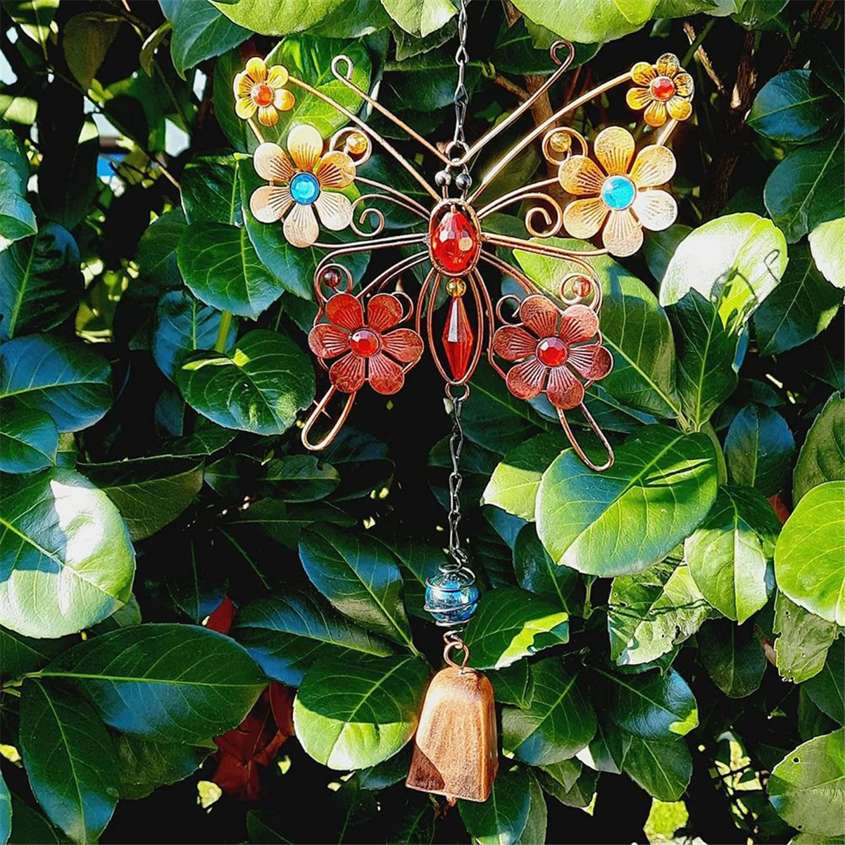 Butterfly Wind Chimes, Outdoor Indoor Decor, Metal Butterfly, Mobile Romantic Wind for Grandma Gifts, Mom Gifts, Home