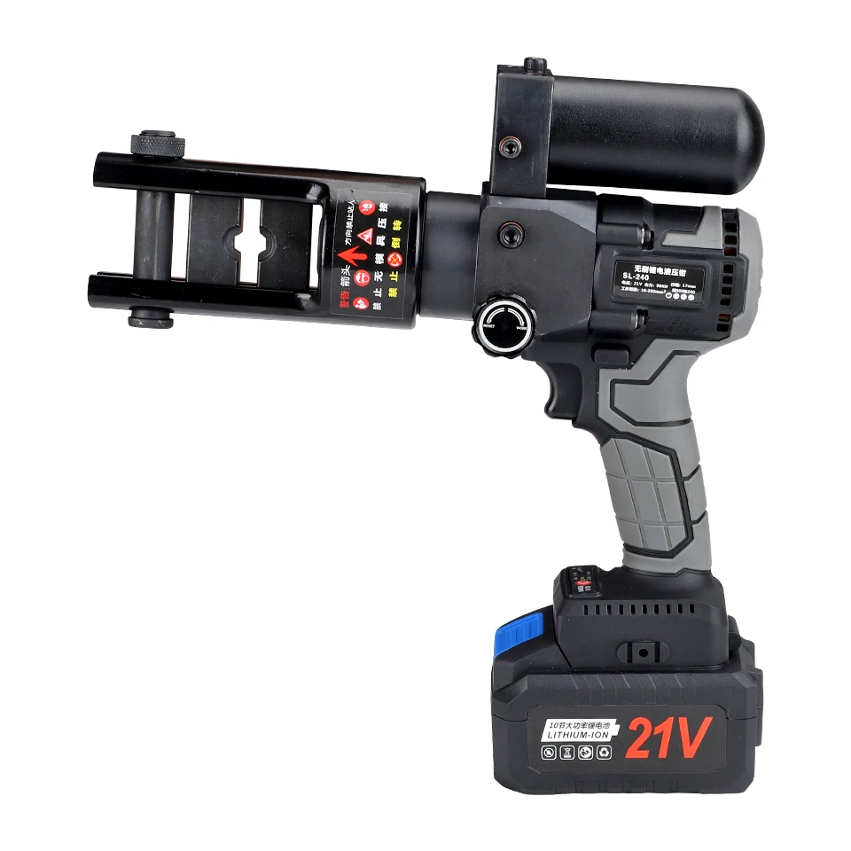 SL-240 Battery-Powered Hydraulic Crimping Tool (10-240mm²) - Cordless Cable Lug Crimper