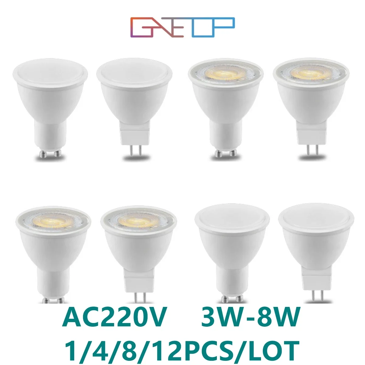 

1-12pc LED spotlight GU10 MR16 GU5.3 AC220V Super bright warm white light replacement 50W 100W halogen lamp suitable for kitchen