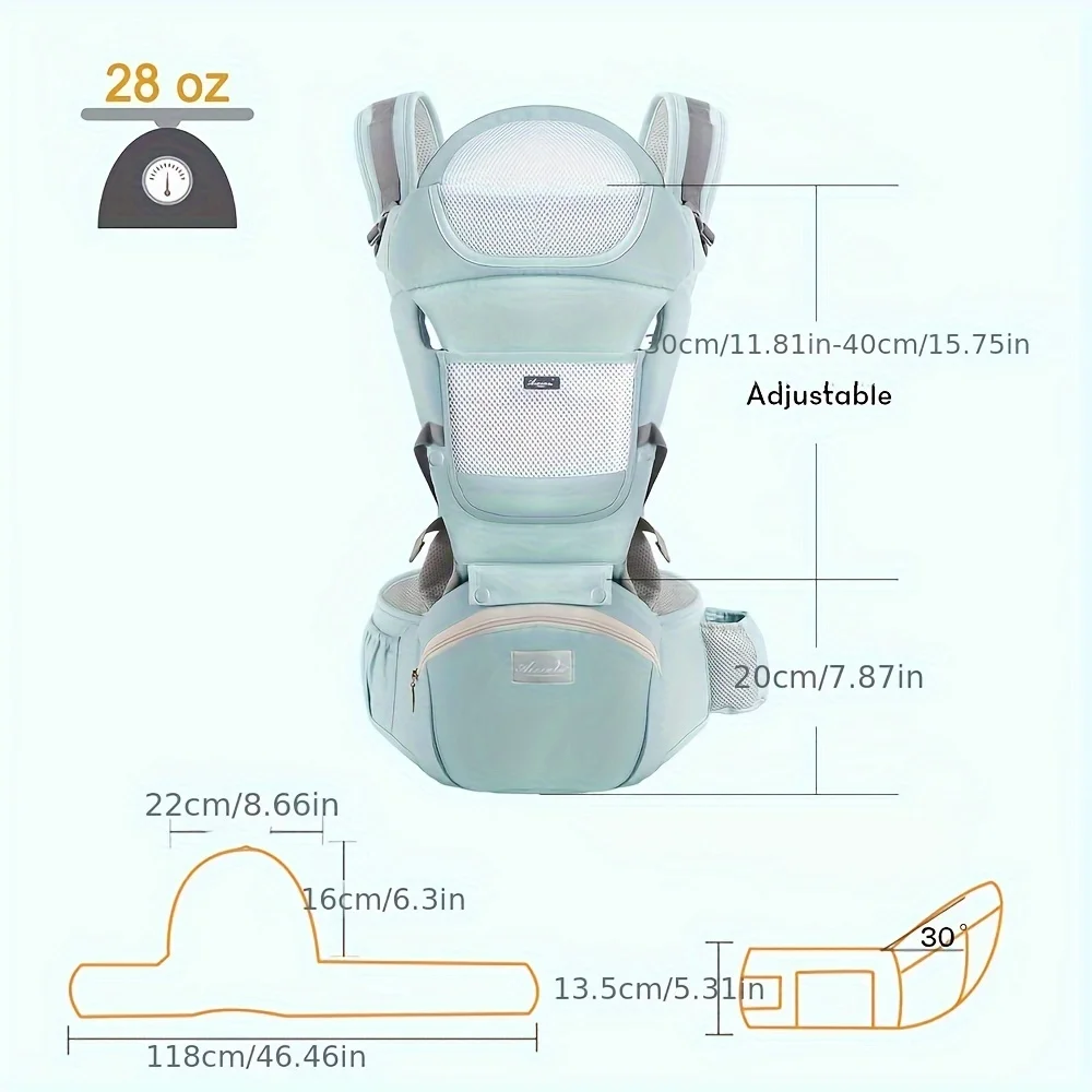 Ademende Ergonomische Babydrager Taille Kruk-Veilige Gesp, Frontontwerp, Duurzaam En Huidvriendelijk, Perfect Cadeau Voor Ouders