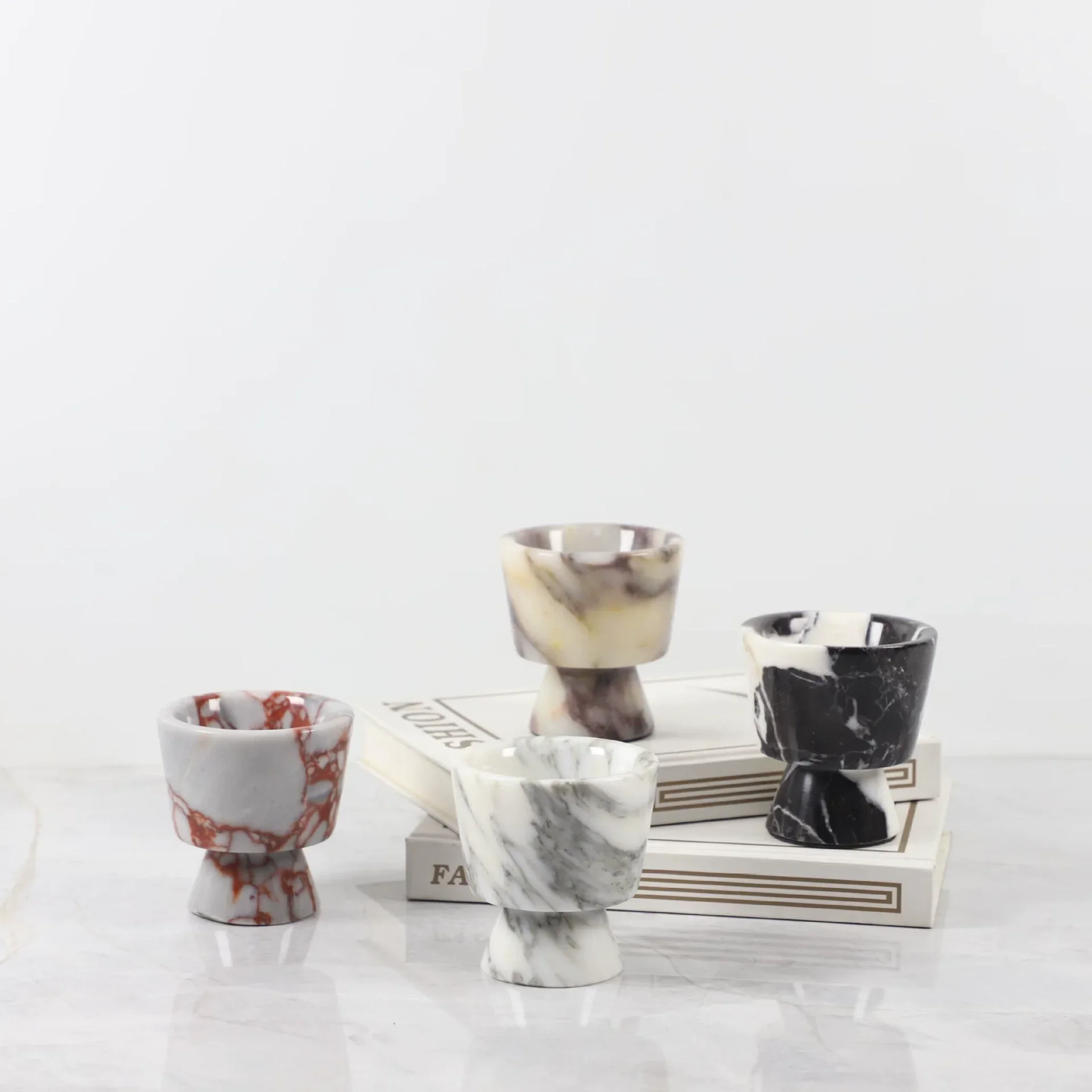 

Stone Aroma Diffuser Cup - Modern Minimalist Decor, Handmade Marble Holder for Entryway/Living Room/Bedroom, Villa Show Flat