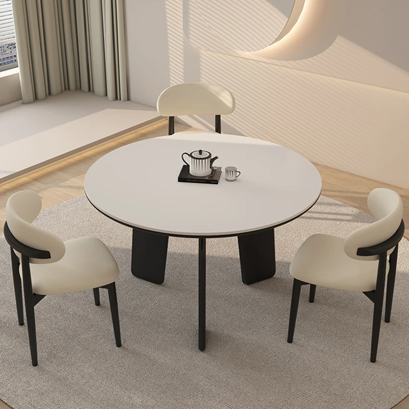 طاولة طعام فاخرة على الأرض قطعة مركزية صغيرة الطراز لغرفة المطبخ طاولة طعام بتصميم حديث أثاث صالون موبليس الاسكندنافي المدمج #2