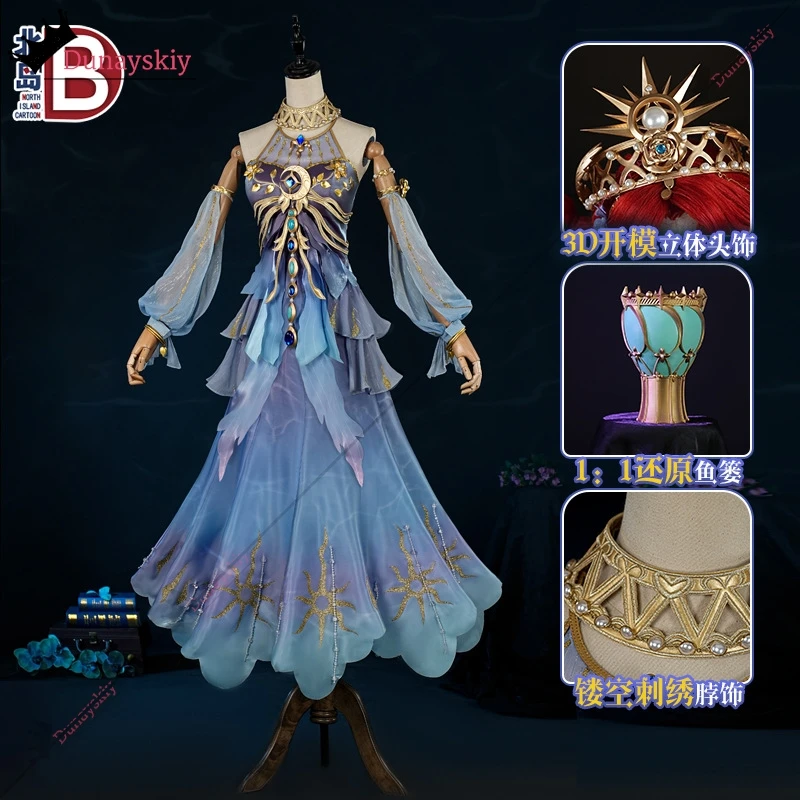 Костюм для косплея Grace The Weeping Goddess, игровая идентичность V, одежда, головные уборы, парик и аксессуары, полный комплект PlayRole, аниме, праздничная одежда