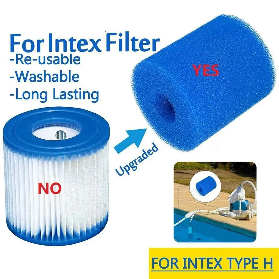 Swimming Pool Filter Sponge Reusable Washable Bio Foam Column For Intex Type H 102x9x3mm