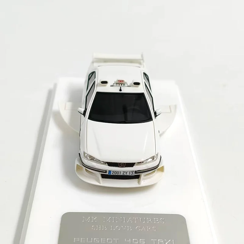 Peugeot TAXI ミニカー ホワイト 1:64 Scale Peugeot 406 Taxi Resin Simulation Car Model Collection