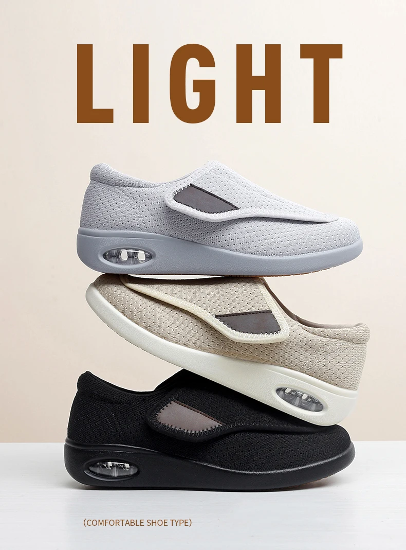 Damen-Sneaker, orthopädisch, für breite Füße, geschwollene Füße, lässige Damenschuhe, Einstellung der großen Zehen, weich, bequem, Diabetiker-Schuhe für Herren – Detail 6