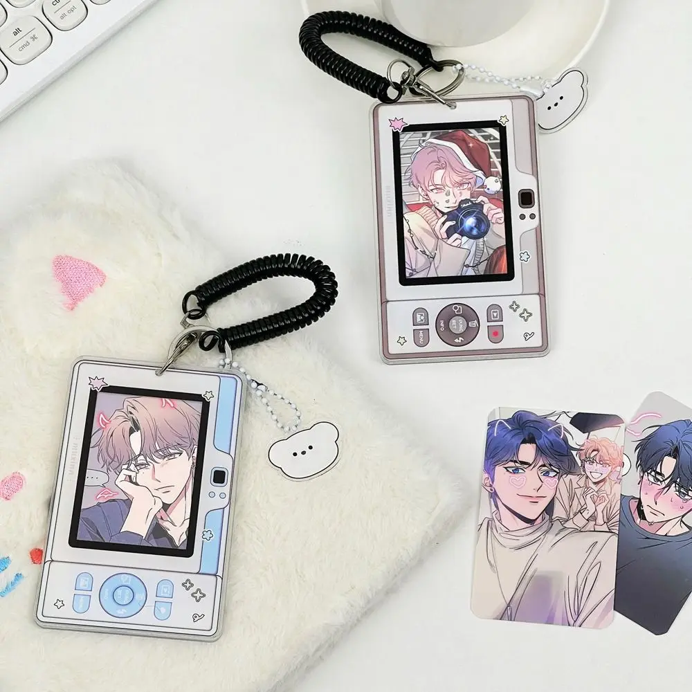 Cartoon Mobile Shape Photocard Holder Photo Frame Acrylic Idol Picture Protector ID Cards Kawaii Photo Card Cover Bag Pendant