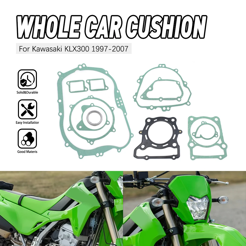 

Motorcycle Accessories Engine Cylinder Gasket Head Cover For KAWASAKI KLX300 1997-2000 2021 2001 2002 2003 2004 2005 2006 2007