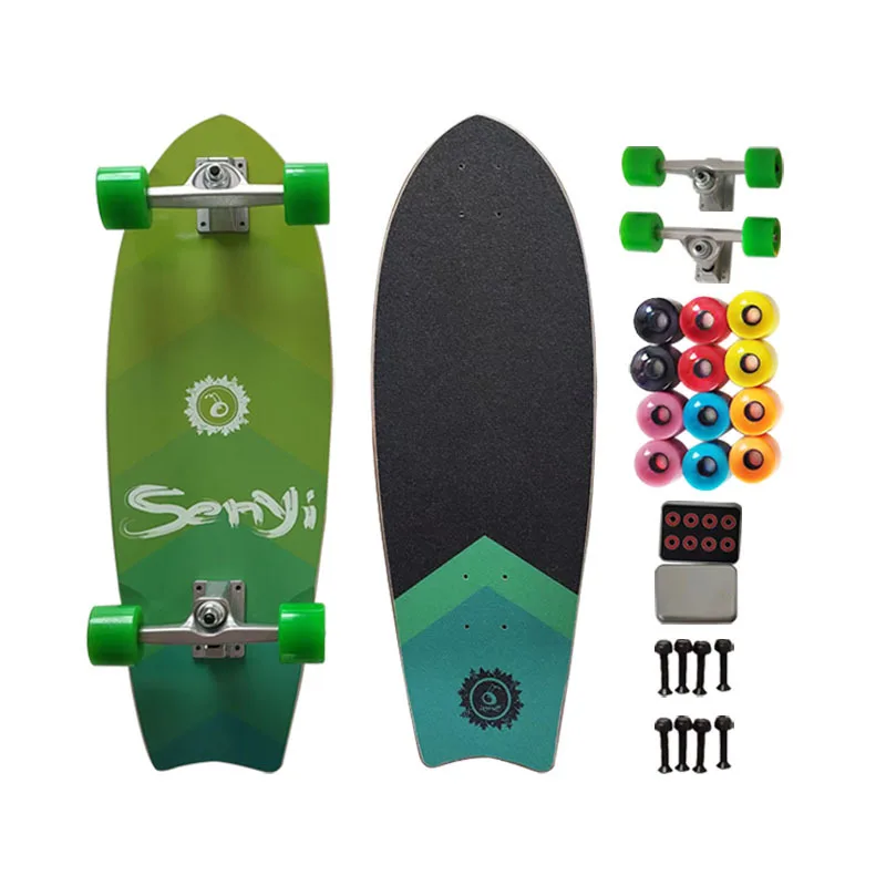 لوح ركوب الأمواج الاحترافي المقلد للتدريب على ركوب الأمواج والتزلج على الأرض مع سطح كامل من خشب القيقب 28 بوصة 29 بوصة #1