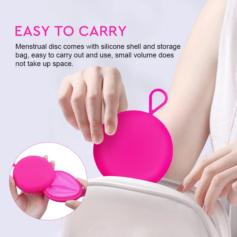 Menstrual Disk Period Disc Menstrual Collector With Case Silicone Flat Period Cup Feminine Care Tampon Health Menstrual Cup