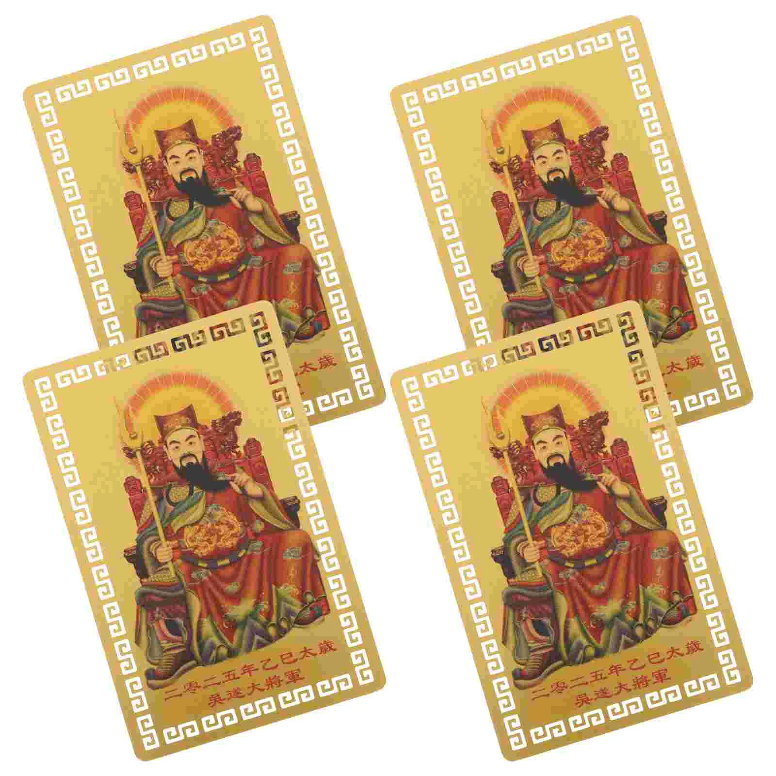 Tai Sui Buddha Card Gold Taisui Cards Good Luck Charms for Business Year of Snake Amulet