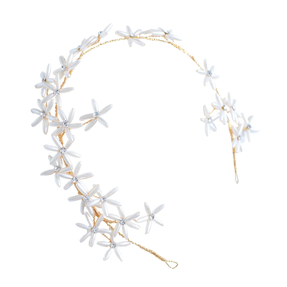 

Pearl Flower Bridal Headband Elegant Lightweight Wedding Hair Crown Hair Accessories Prom Party Celebration Bridal Headband